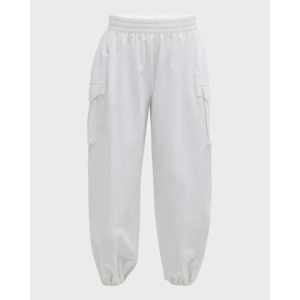 Norma Kamali Oversized Boyfriend Cargo Sweatpants Size‎ Large NWT Snow White